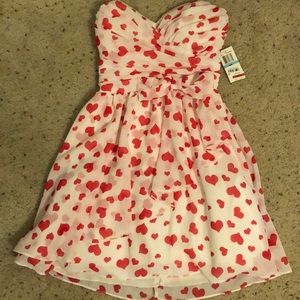 Macy’s heart strapless dress with tags